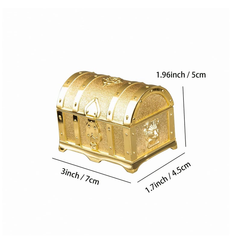 Feyarl Small Vintage Gold Treasure Box Jewelry Trinket Ring Earring Display Chest Organizer Decorative Keepsake Box Wedding Birthday Gift for Girl Women Home Dresser Tabletop Decor - Image 2